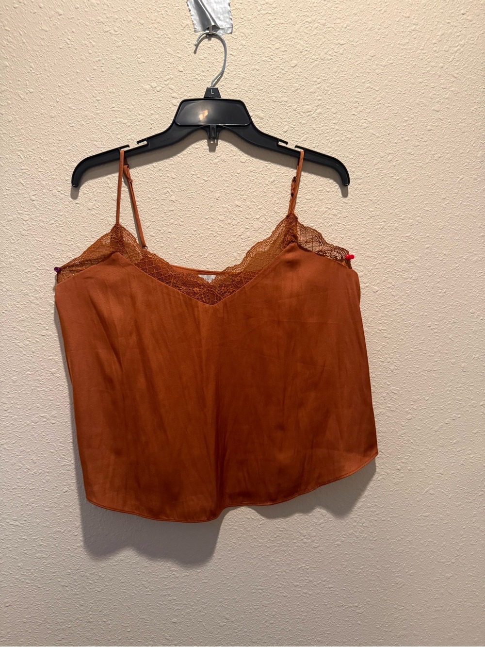 Allison Joy Rust Lace-Trim Satin Cami